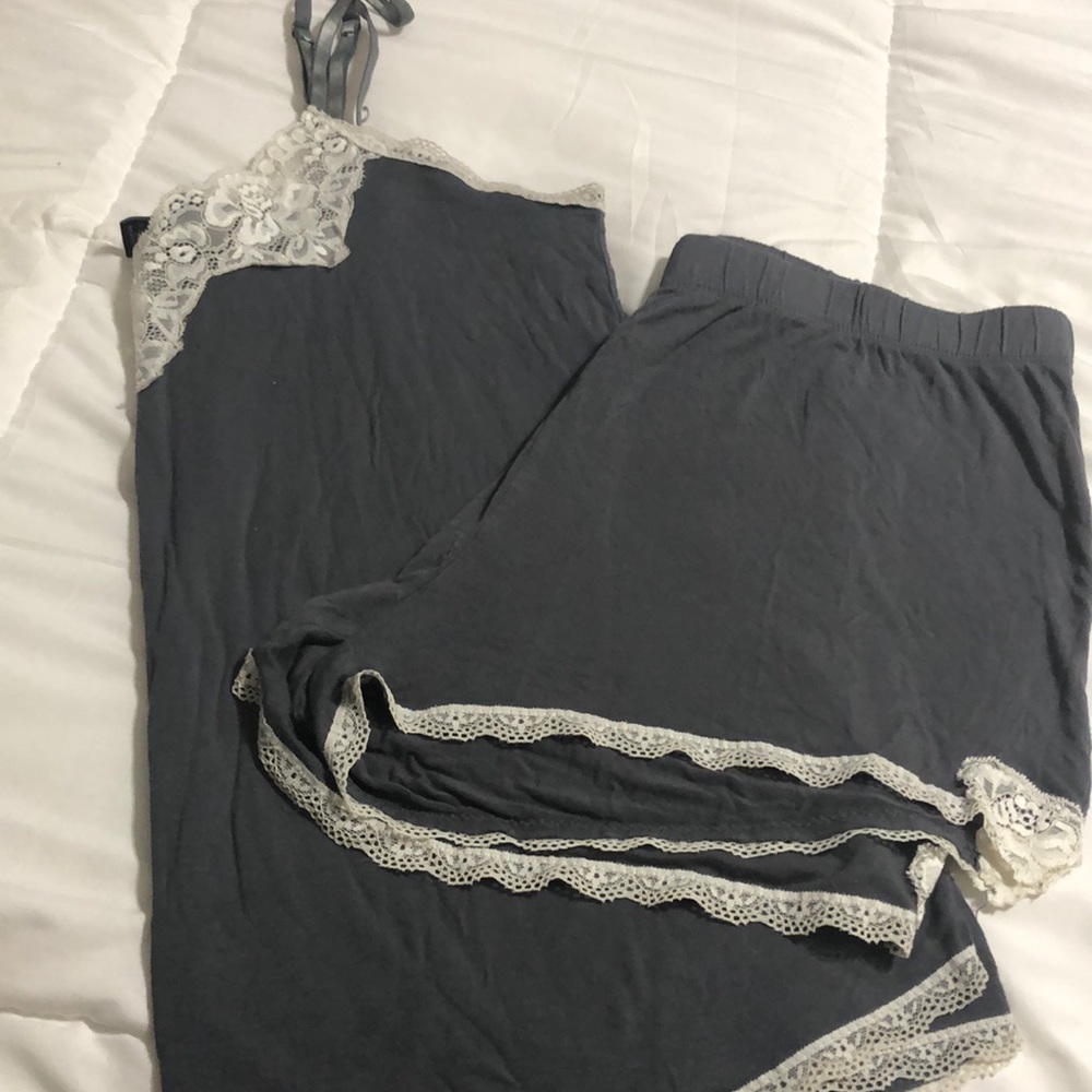 Charcoal lace pajama set